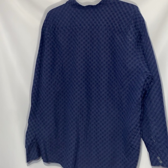 UNTUCKIT MENS SIZE XXXL BLUE GEO SMALL SQUARES Casual Button Down Shirt CLEAN - Picture 10 of 12